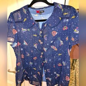 Hell Bunny atomic vintage blouse 👽🛸👾